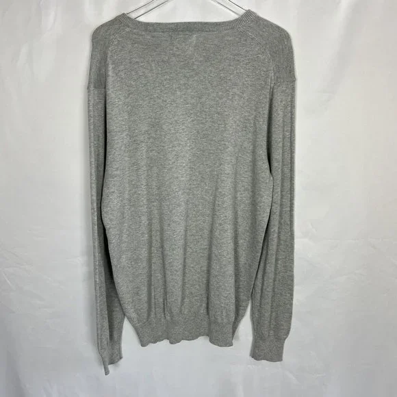 Chaps Sweater Mens Large Grey V-Neck Cotton Silk NWT MSRP $60 - Picture 8 of 12